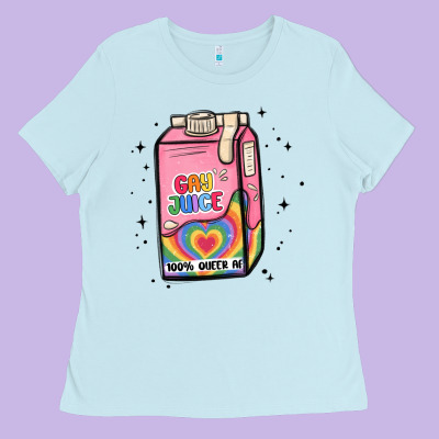 Gay Juice Ladies Tee Designed By Maliassmallbusiness