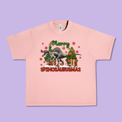 Merry Spinosaurusmas Urban Heavy Tee Designed By Lillyallendesigns
