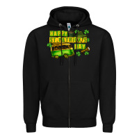 Black Camper Happy St. Patrick's Day Zipper Hoodie - CowGirlArtShop