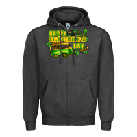 Charcoal Heather Camper Happy St. Patrick's Day Zipper Hoodie - CowGirlArtShop