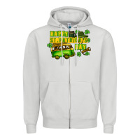 Dove Grey Camper Happy St. Patrick's Day Zipper Hoodie - CowGirlArtShop