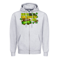 Heather Grey Camper Happy St. Patrick's Day Zipper Hoodie - CowGirlArtShop