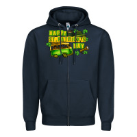Navy Camper Happy St. Patrick's Day Zipper Hoodie - CowGirlArtShop