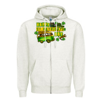 Oatmeal Heather Camper Happy St. Patrick's Day Zipper Hoodie - CowGirlArtShop