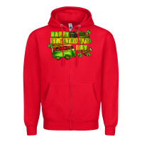 Red Camper Happy St. Patrick's Day Zipper Hoodie - CowGirlArtShop