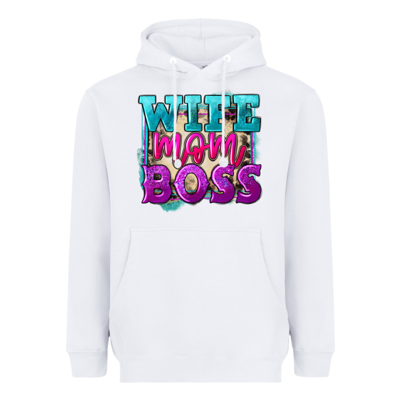 Wife Mom Boss Heavyweight Hoodie by FaDigitalArtStudio | Teevron