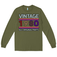 Army Green Vintage 1980 Birthday Long Sleeve Tee - Bettercallsaul