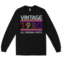 Black Vintage 1980 Birthday Long Sleeve Tee - Bettercallsaul