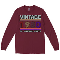 Burgundy Vintage 1980 Birthday Long Sleeve Tee - Bettercallsaul