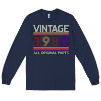 Navy Vintage 1980 Birthday Long Sleeve Tee - Bettercallsaul