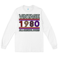 White Vintage 1980 Birthday Long Sleeve Tee - Bettercallsaul