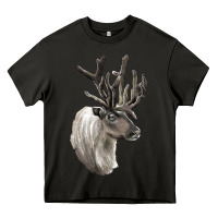 Asphalt Reindeer Buck Deer Head Heavy Core Tee - LillyAllenDesigns