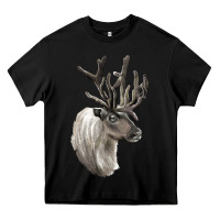 Black Reindeer Buck Deer Head Heavy Core Tee - LillyAllenDesigns