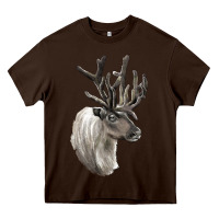 Chocolate Brown Reindeer Buck Deer Head Heavy Core Tee - LillyAllenDesigns