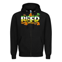 Black St. Patrick's Day beer Zipper Hoodie - CowGirlArtShop