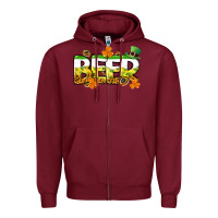 Burgundy St. Patrick's Day beer Zipper Hoodie - CowGirlArtShop