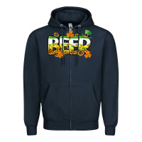 Navy St. Patrick's Day beer Zipper Hoodie - CowGirlArtShop