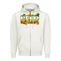 Oatmeal Heather St. Patrick's Day beer Zipper Hoodie - CowGirlArtShop