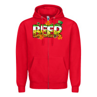 Red St. Patrick's Day beer Zipper Hoodie - CowGirlArtShop