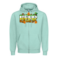Seafoam St. Patrick's Day beer Zipper Hoodie - CowGirlArtShop
