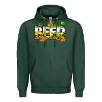 Sports Green St. Patrick's Day beer Zipper Hoodie - CowGirlArtShop