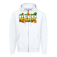 White St. Patrick's Day beer Zipper Hoodie - CowGirlArtShop