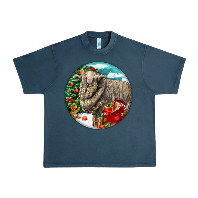 Christmas Merino Wool Sheep Urban Heavy Tee by LillyAllenDesigns | Teevron