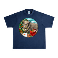 Navy christmas merino wool sheep Urban Heavy Tee - LillyAllenDesigns