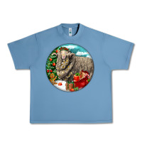 Pebble Blue christmas merino wool sheep Urban Heavy Tee - LillyAllenDesigns