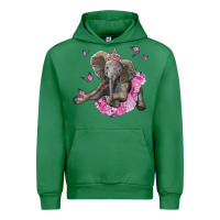 Emerald baby elephant with tutu Urban Hoodie - LillyAllenDesigns
