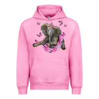 Fuchsia Pink baby elephant with tutu Urban Hoodie - LillyAllenDesigns