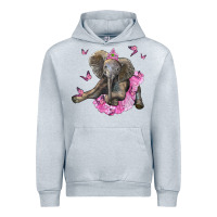 Heather Grey baby elephant with tutu Urban Hoodie - LillyAllenDesigns