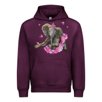 Mauve Wine baby elephant with tutu Urban Hoodie - LillyAllenDesigns