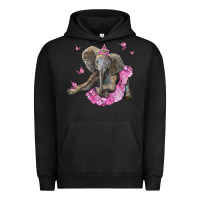 Pigment Black baby elephant with tutu Urban Hoodie - LillyAllenDesigns