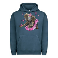Pigment Midnight Navy baby elephant with tutu Urban Hoodie - LillyAllenDesigns