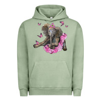 Pigment Oil Green baby elephant with tutu Urban Hoodie - LillyAllenDesigns