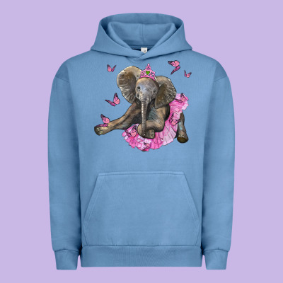 Baby Elephant With Tutu Urban Hoodie Designed By Lillyallendesigns