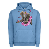 Pigment Pebble Blue baby elephant with tutu Urban Hoodie - LillyAllenDesigns