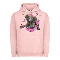 Pigment Salmon baby elephant with tutu Urban Hoodie - LillyAllenDesigns