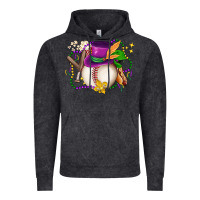 Vintage Black mardi gras baseball Vintage Hoodie - LillyAllenDesigns
