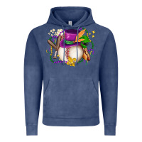 Vintage Denim mardi gras baseball Vintage Hoodie - LillyAllenDesigns