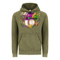 Vintage Olive mardi gras baseball Vintage Hoodie - LillyAllenDesigns