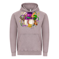 Vintage Zinc mardi gras baseball Vintage Hoodie - LillyAllenDesigns