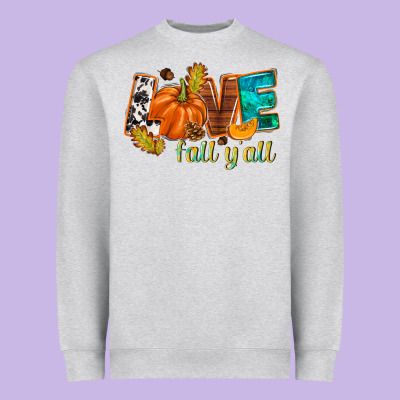Love Fall Y'all Heavyweight Sweatshirt Designed By Nancycooperartshop