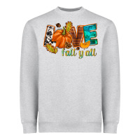 Heather Grey Love Fall y'all Heavyweight Sweatshirt - NancyCooperArtShop