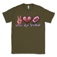 Army Green peace love football Classic Tee - JahusDesignShop