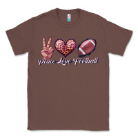 Chestnut peace love football Classic Tee - JahusDesignShop