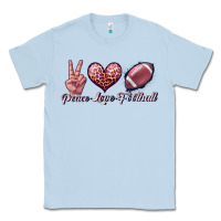 Dusty Blue peace love football Classic Tee - JahusDesignShop