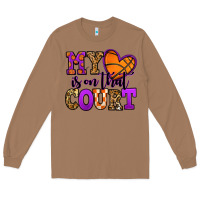 Toasted Coconut my heart is on that court basketball Long Sleeve Tee - Jasminsmagicworld