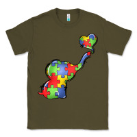Army Green autism awareness elephant Classic Tee - LillyAllenDesigns